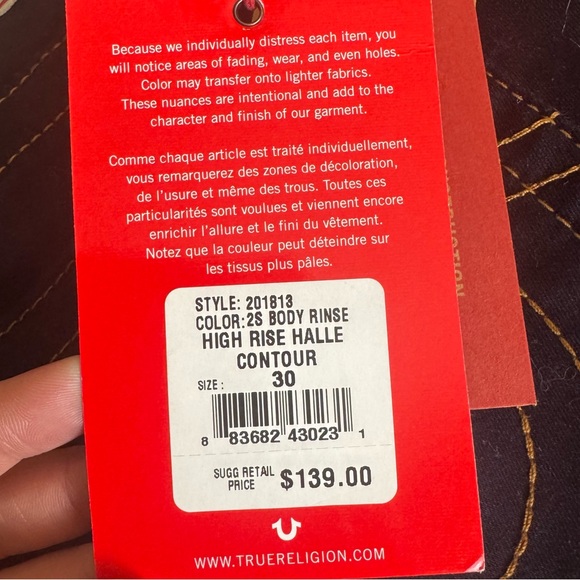 True Religion Halle High Rise Skinny Jeans with Signature Stitching - Picture 2 of 8